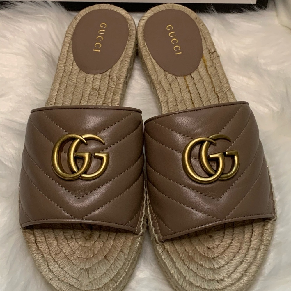 Gucci Espadrilles Flatform Mules